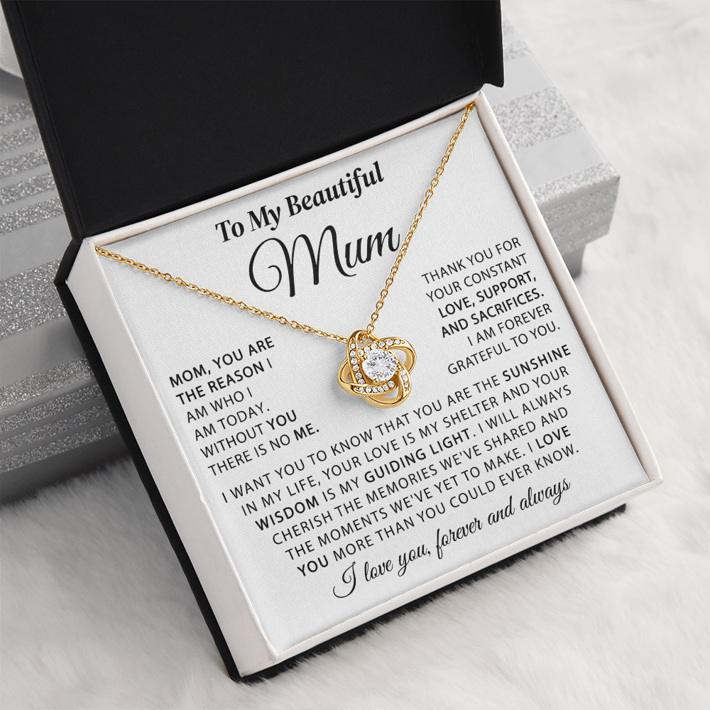 To My Beautiful Mum - The Sunshine in My Life - Knot Necklace