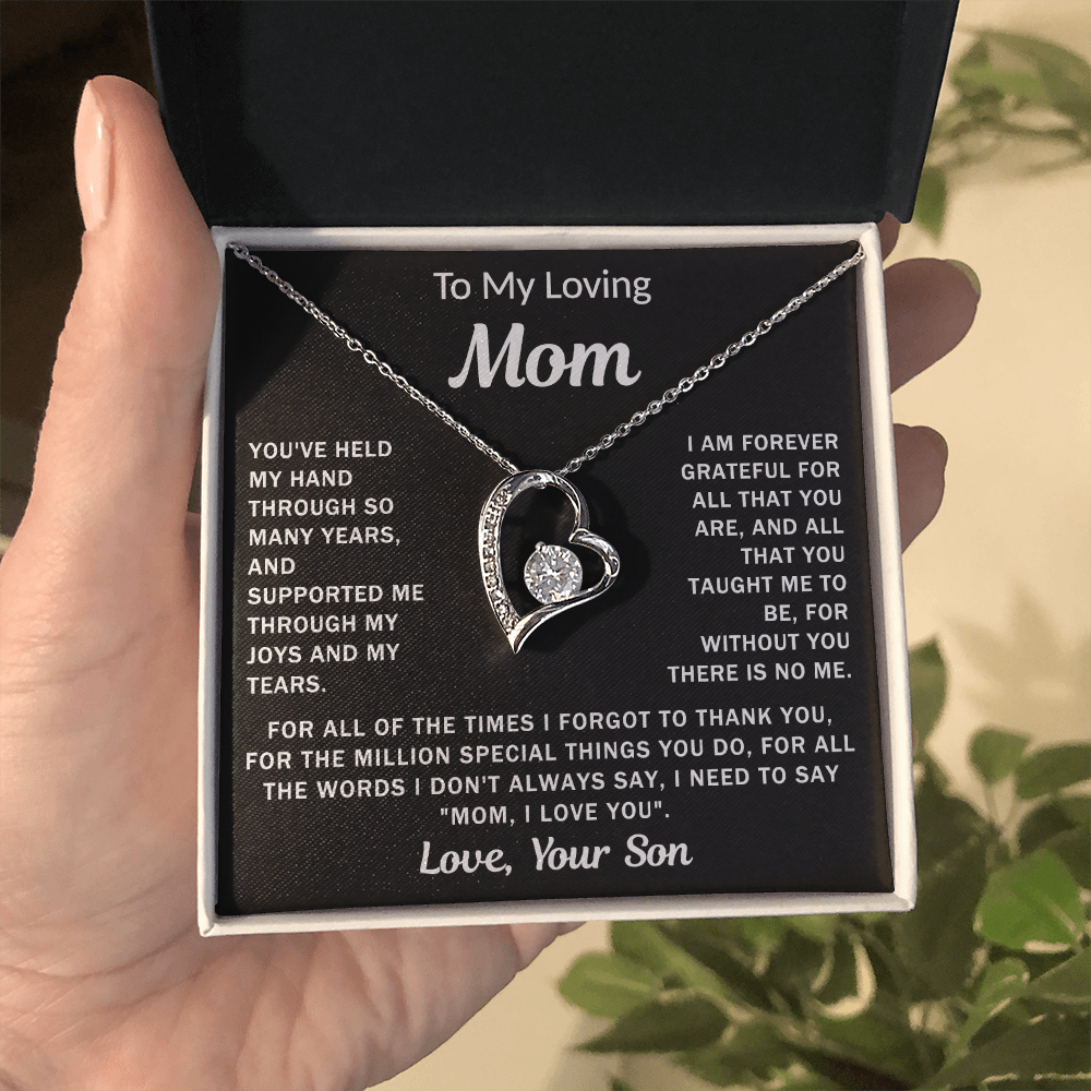 To My Loving Mom - Heart Necklace