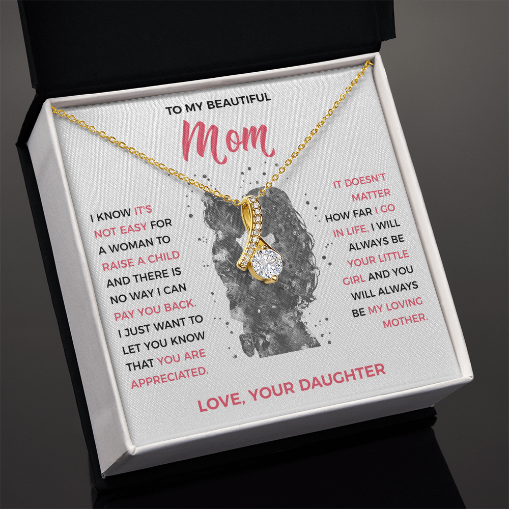 To My Loving Mom - Pendant Necklace from Daughter