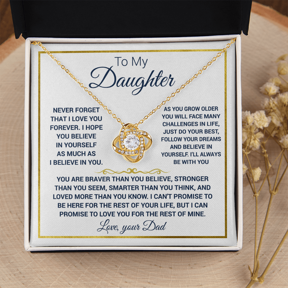 To my Daughter - Love Knot Necklace, from Dad