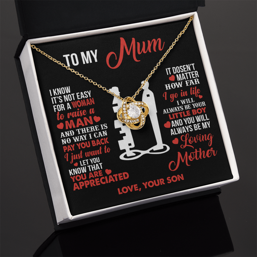 To My Mum - Your Little Boy - Knot Necklace