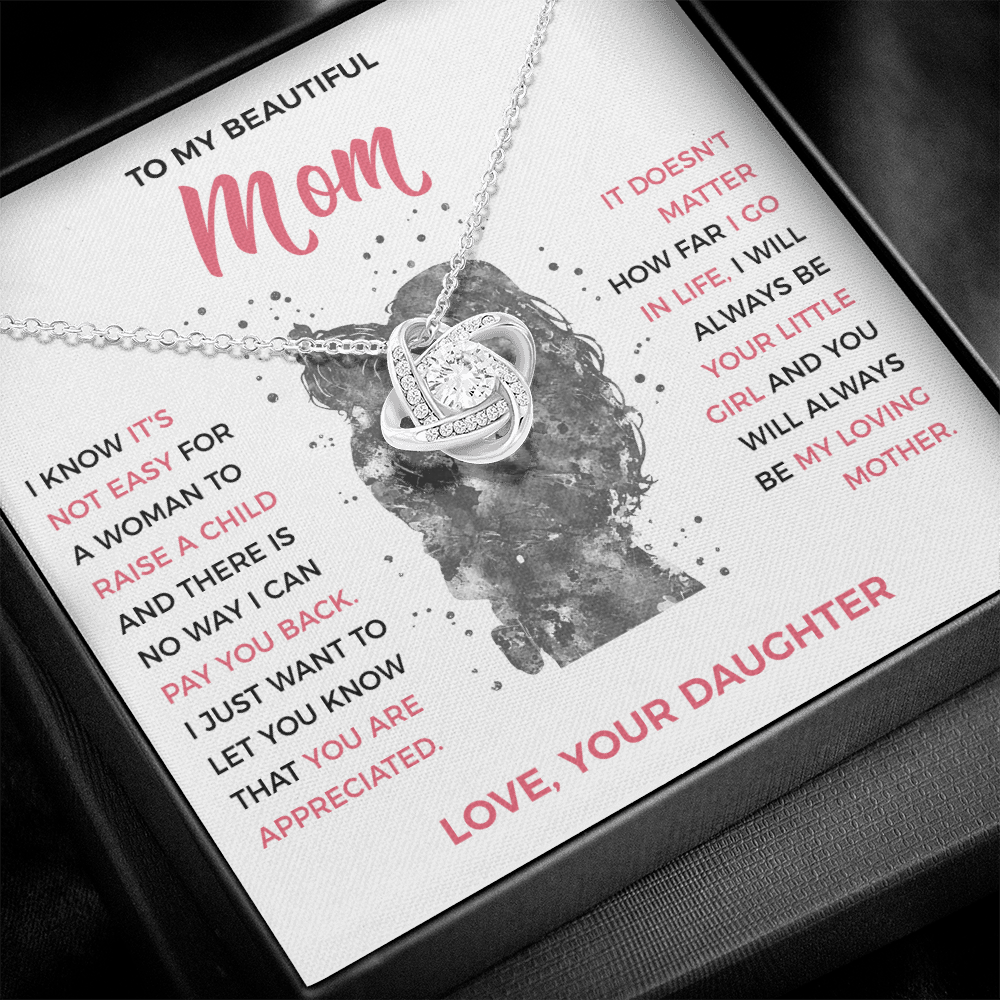 To My Loving Mom - knot Necklace from Daughter