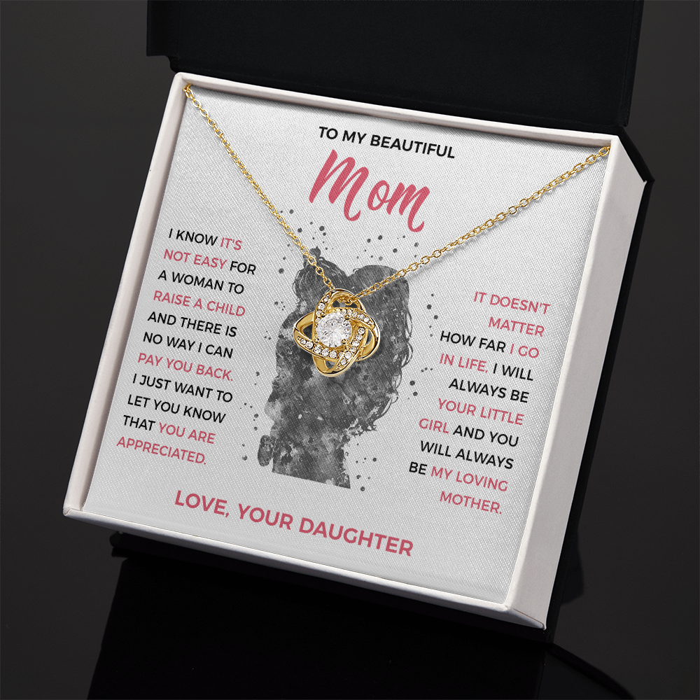 To My Loving Mom - knot Necklace from Daughter