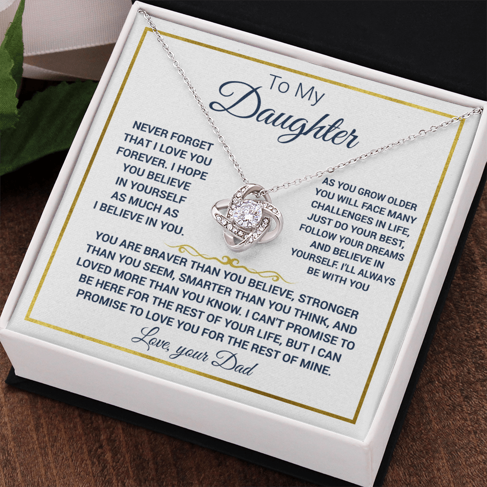 To my Daughter - Love Knot Necklace, from Dad