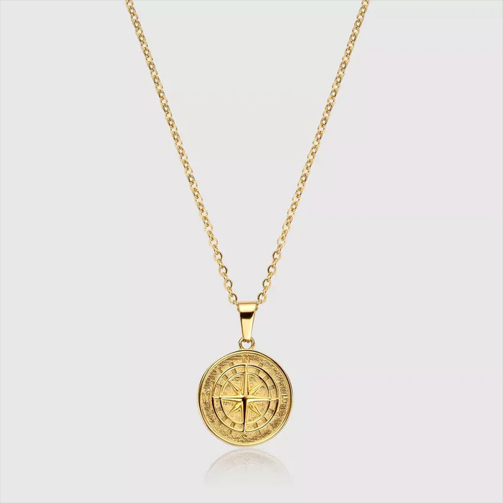 To my Son - “Never forget my love” - Compass necklace - Gold
