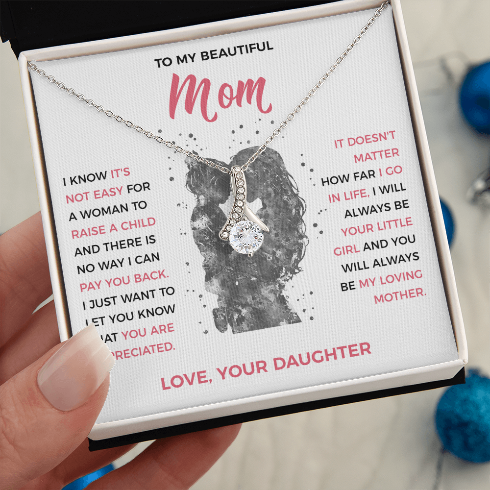 To My Loving Mom - Pendant Necklace from Daughter