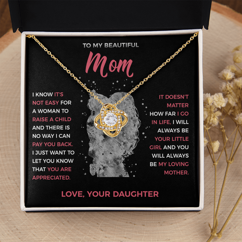 To My Loving Mom - knot Necklace from Daughter