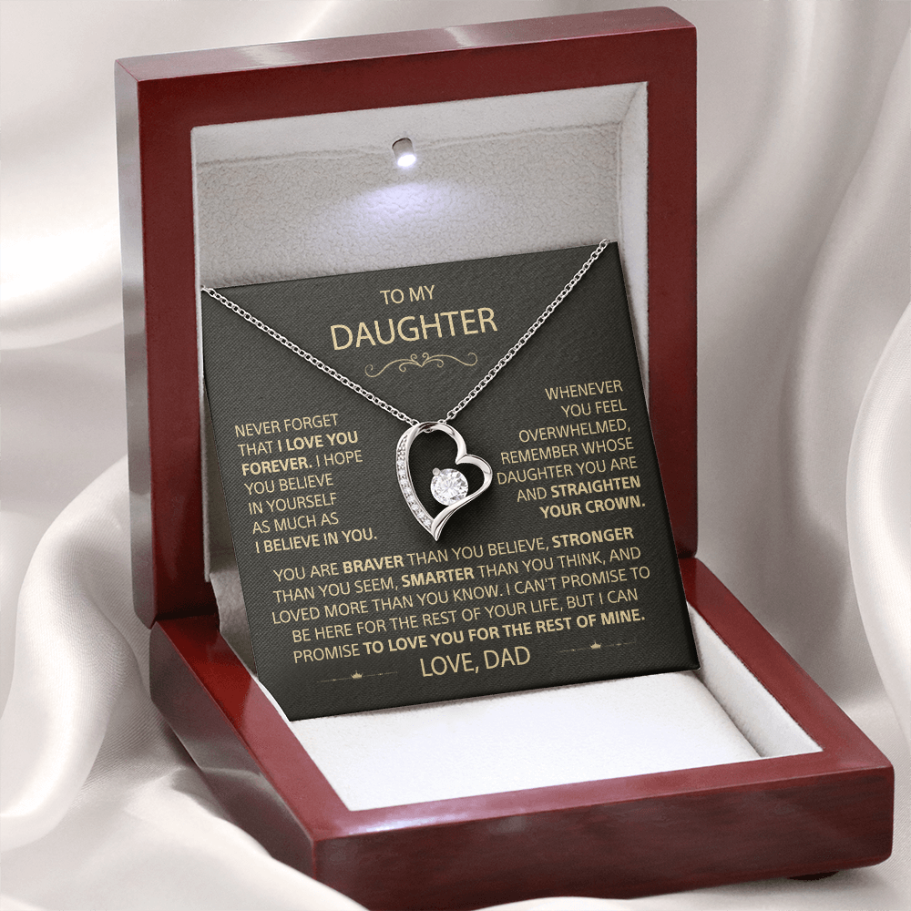 To my Daughter - Heart Necklace, Love Dad