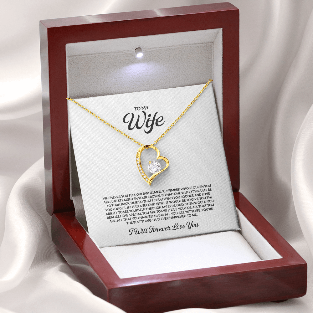 To my Wife - I hugged this necklace, hold it to remember I am always with you