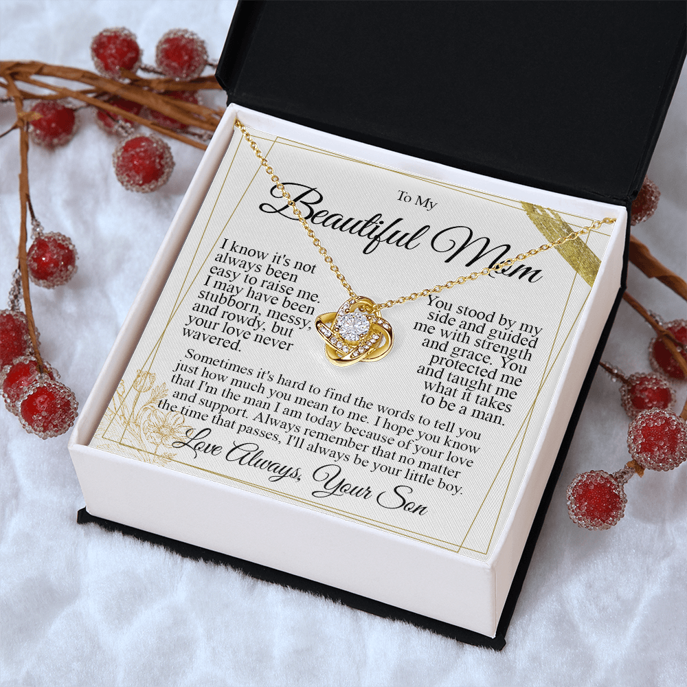 To My Mom - I Love You Knot Necklace