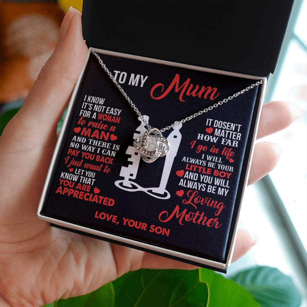 To My Mum - Your Little Boy - Knot Necklace