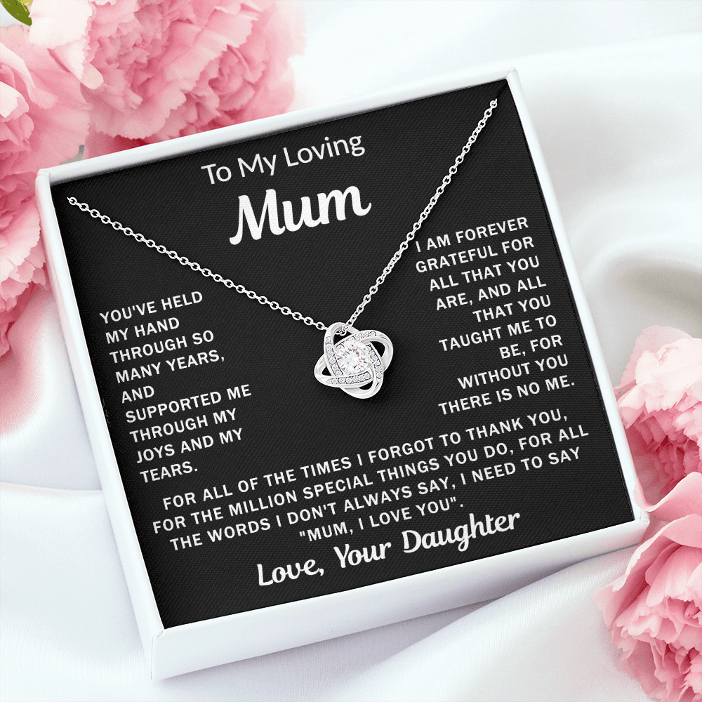 To My Loving Mum, your Daughter - Knot Necklace