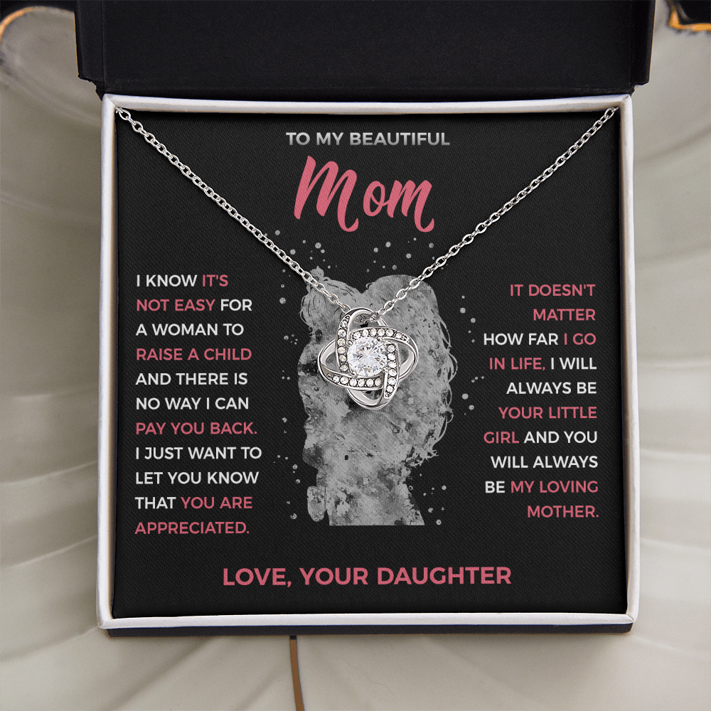 To My Loving Mom - knot Necklace from Daughter