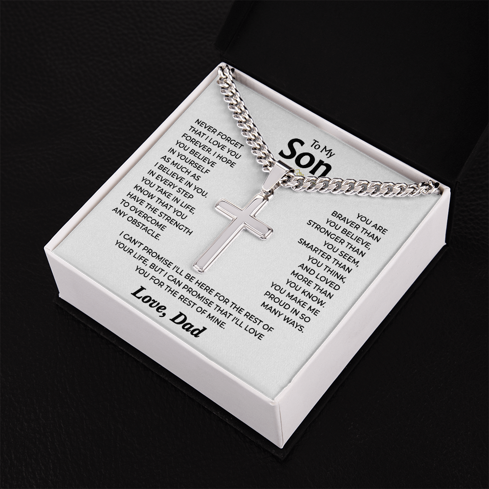 To My Son - Love You Forever from Dad - Cross Necklace
