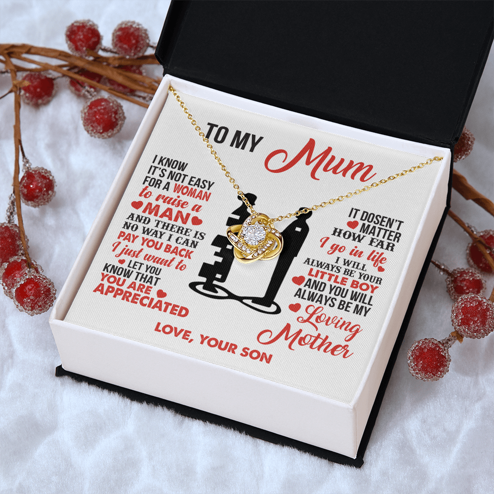 To My Mum - I’m Your Little Boy - Knot Necklace