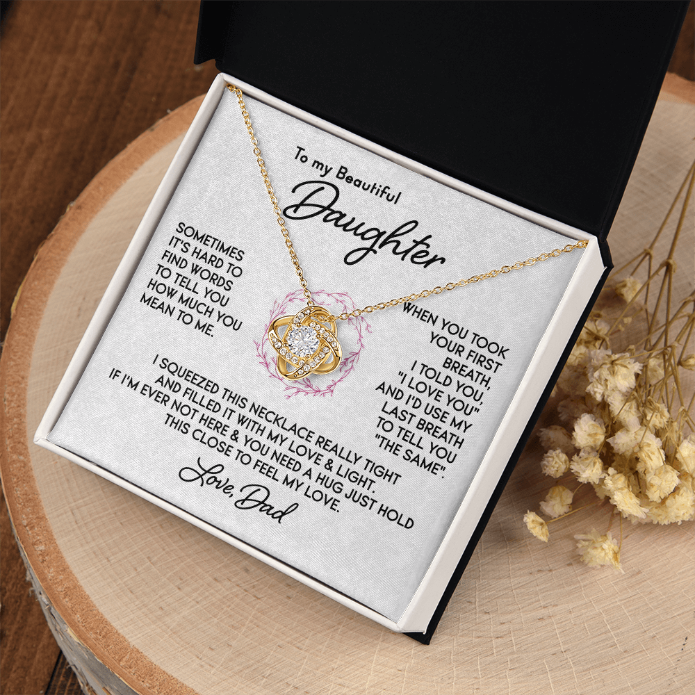 To my Daughter - First Breath Knot Necklace, From Dad
