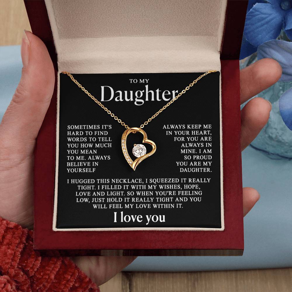 To my Daughter - Gold heart necklace