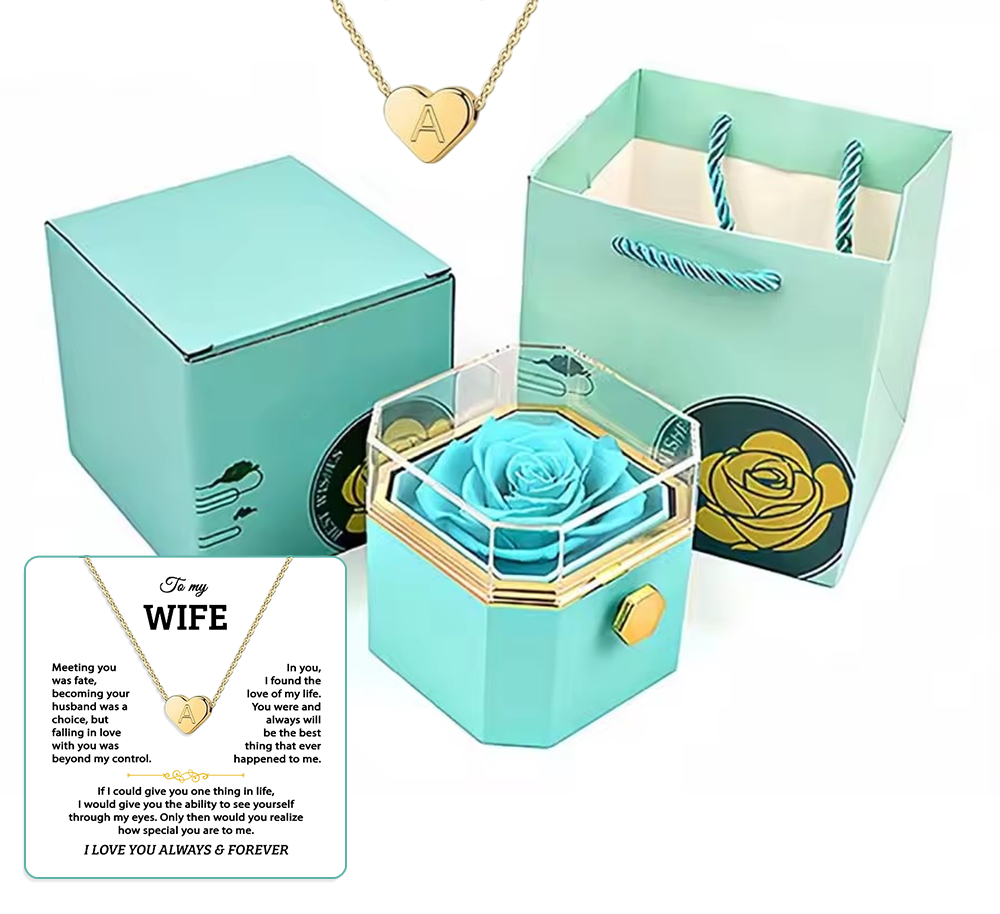 To my Wife - Custom heart necklace - Gold