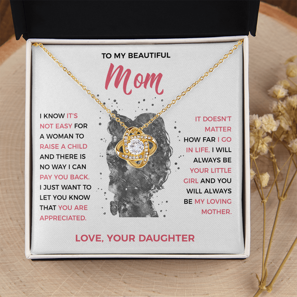 To My Loving Mom - knot Necklace from Daughter