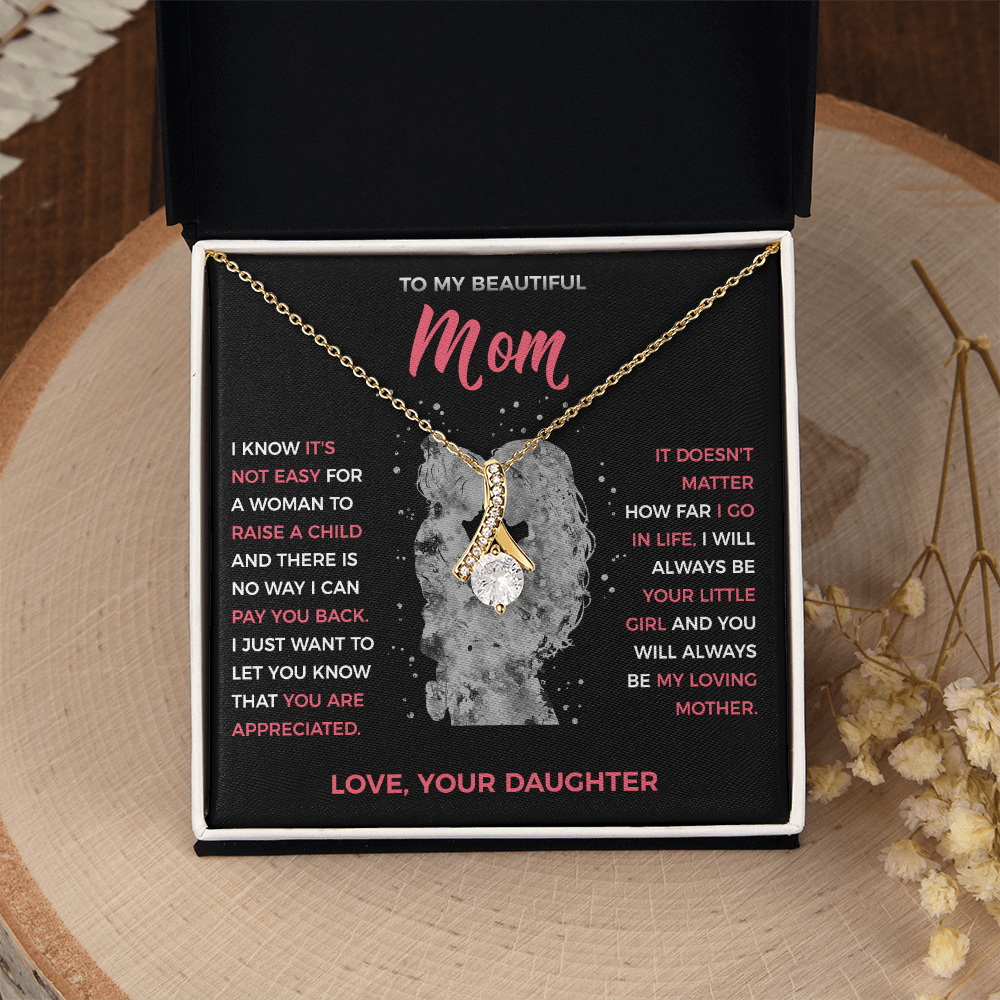 To My Loving Mom - Pendant Necklace from Daughter