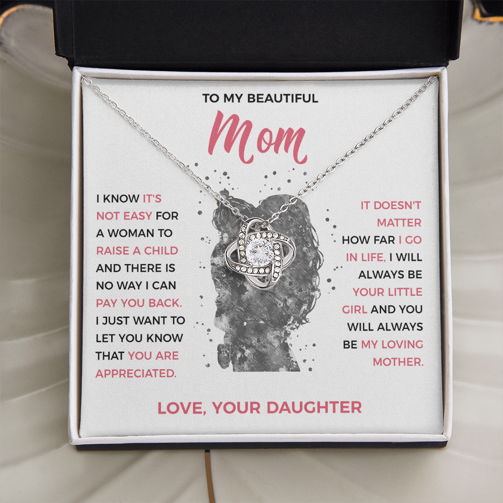 To My Loving Mom - knot Necklace from Daughter