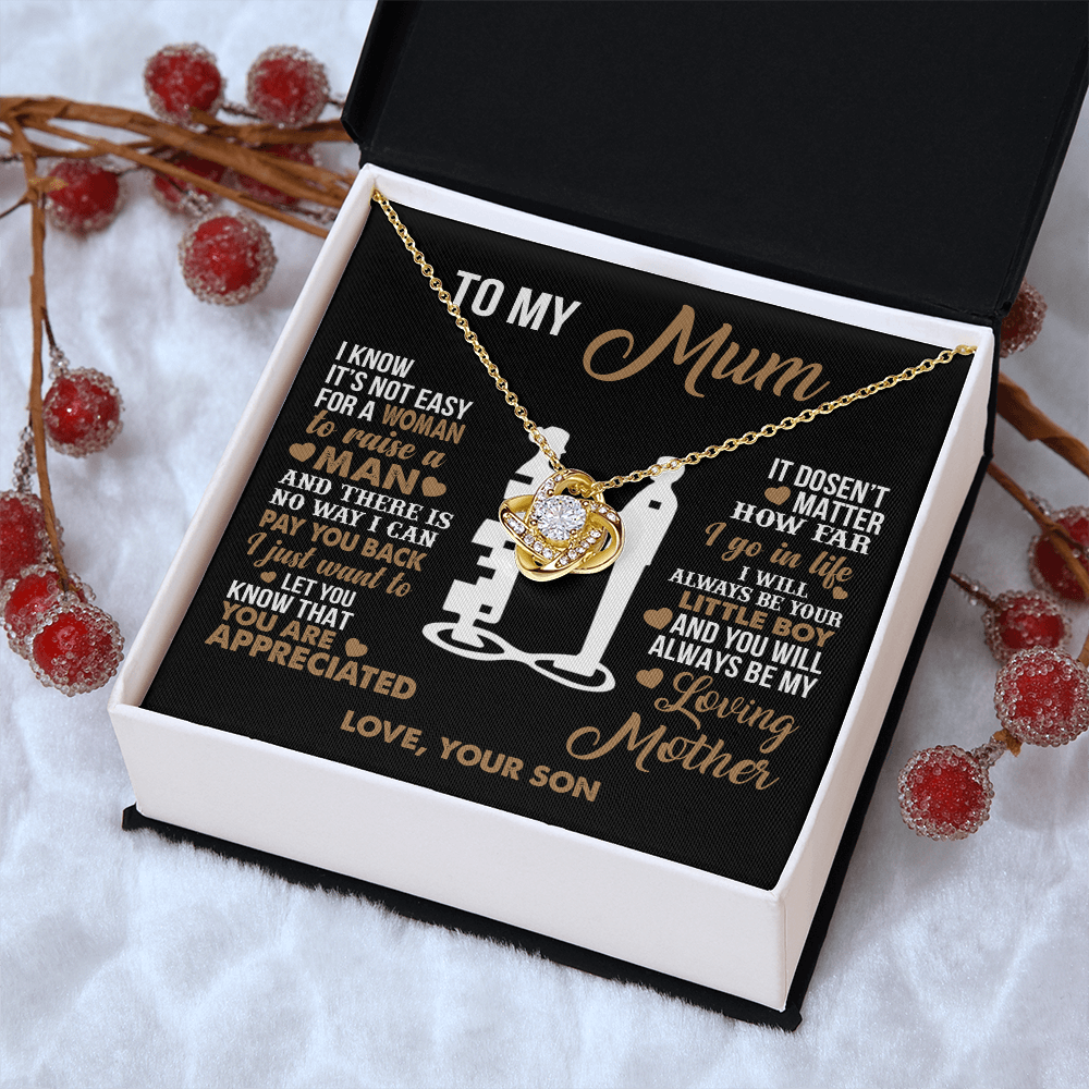 To My Mum - I Love you Forever- Heart Necklace