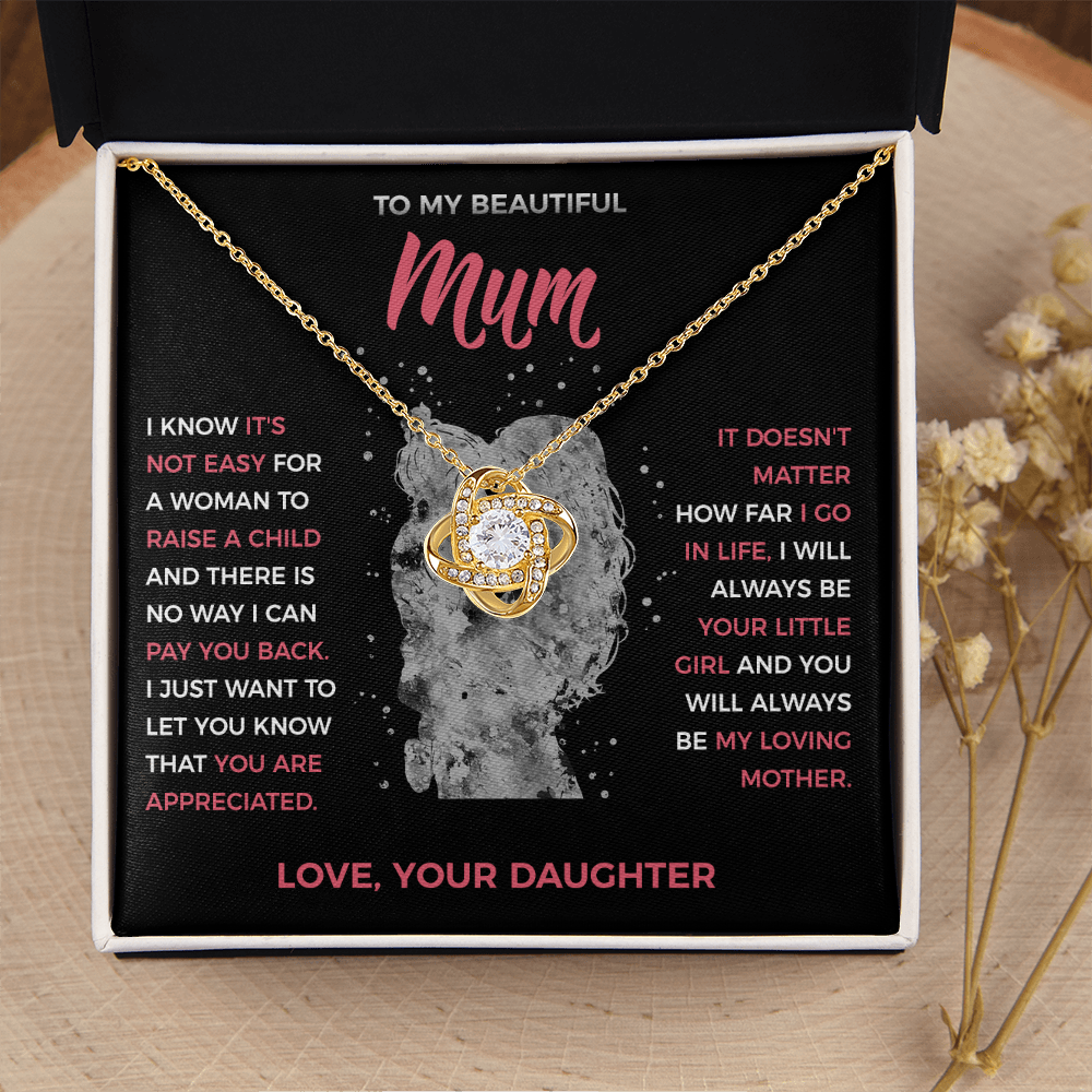 To My Loving Mum - knot Necklace from Daughter