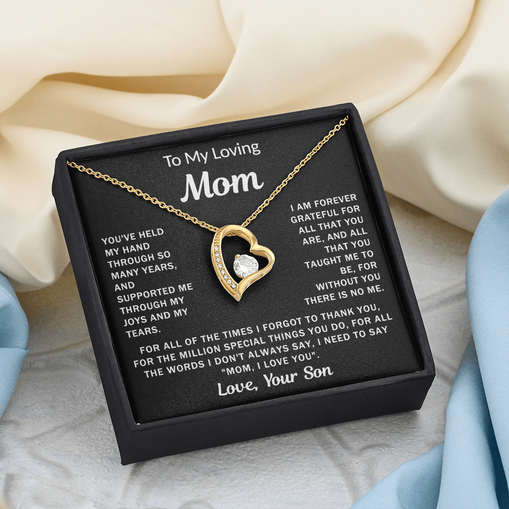 To My Loving Mom - Heart Necklace