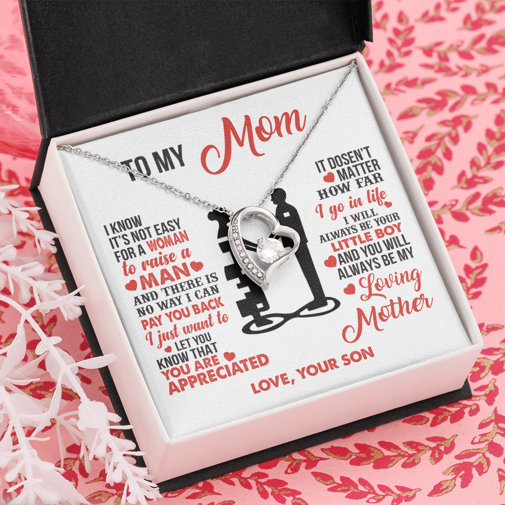 To My Mom - I’m Your Little Boy - Heart Necklace