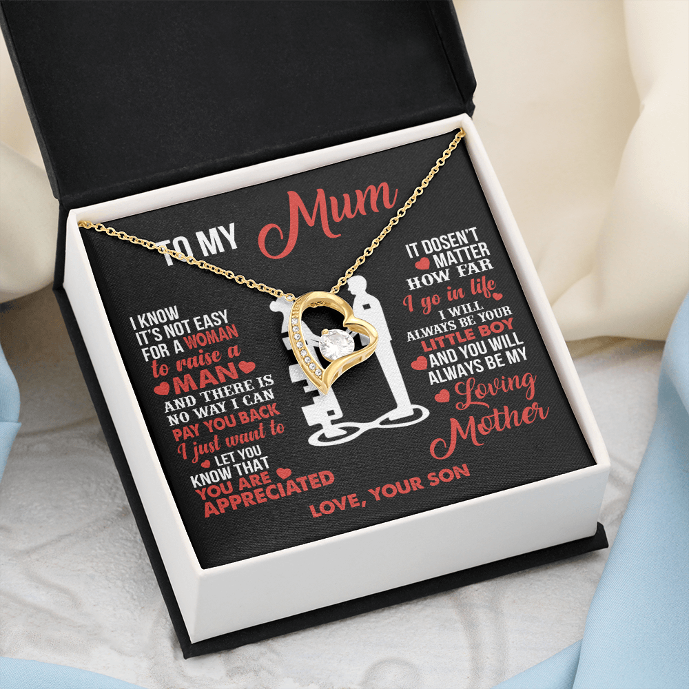 To My Mum - Your Little Boy - Heart Necklace
