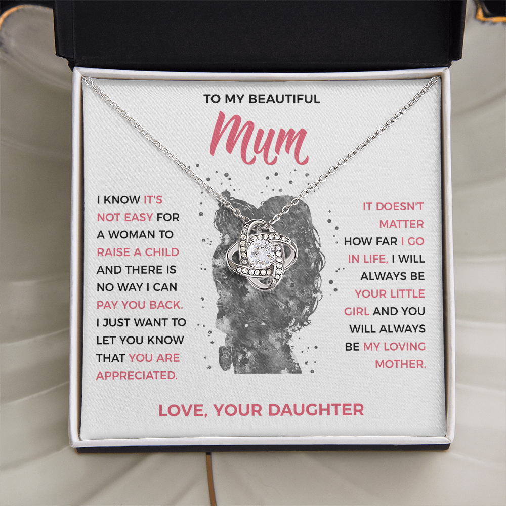 To My Loving Mum - knot Necklace from Daughter
