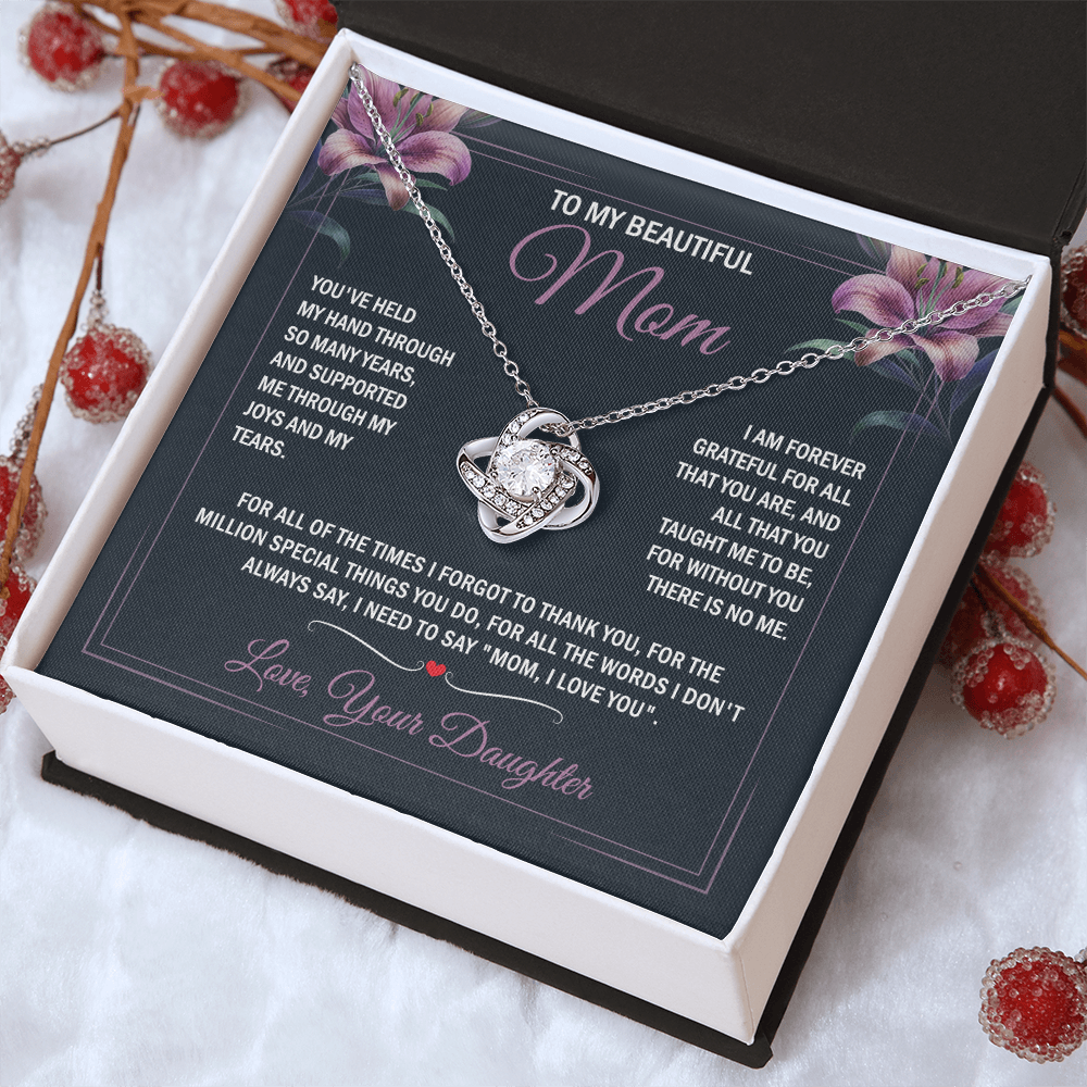 To My Beautiful Mom - Joy & Tears - Knot Necklace