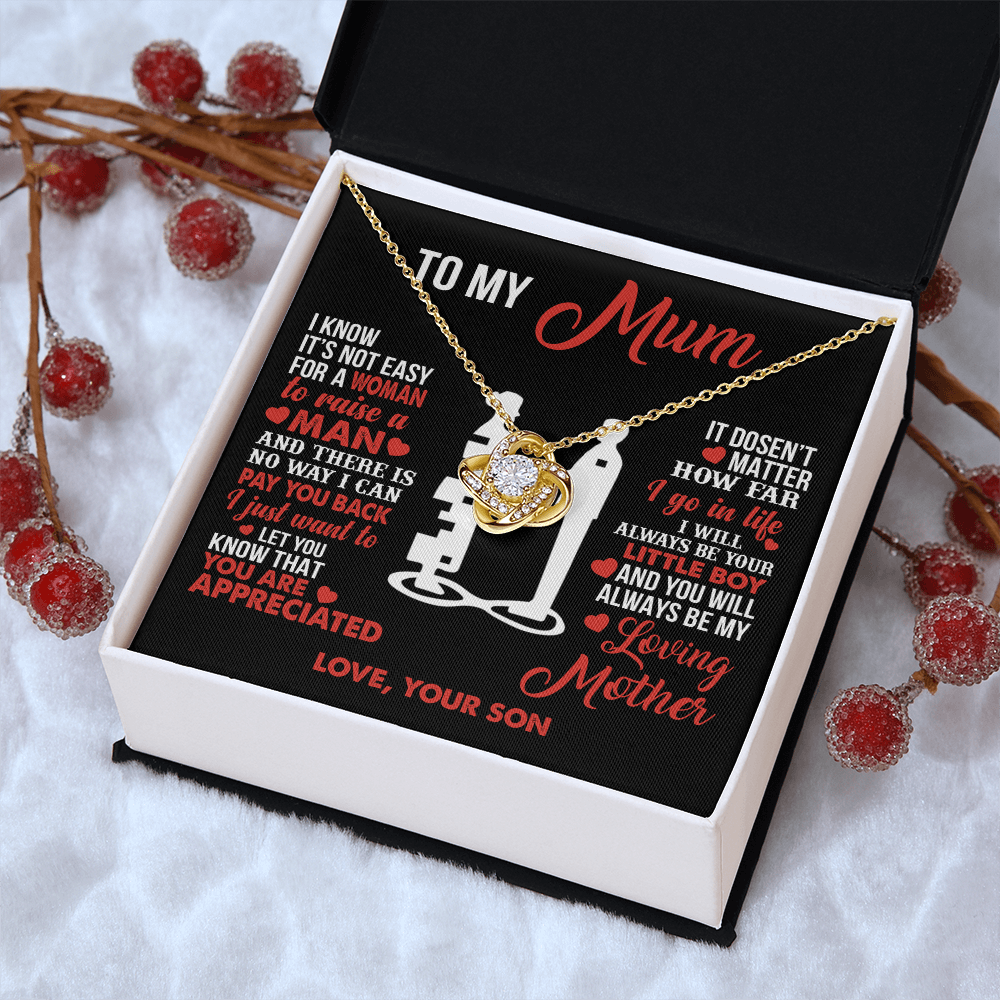 To My Mum - Your Little Boy - Knot Necklace