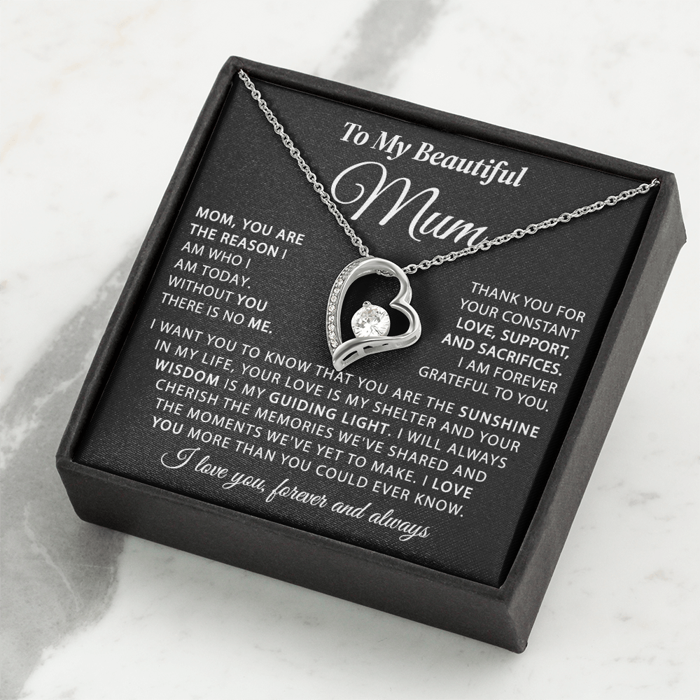 To My Mum - The Sunshine of My Life - Heart Necklace