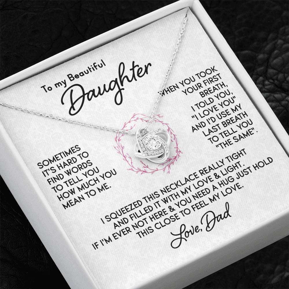 To my Daughter - First Breath Knot Necklace, From Dad