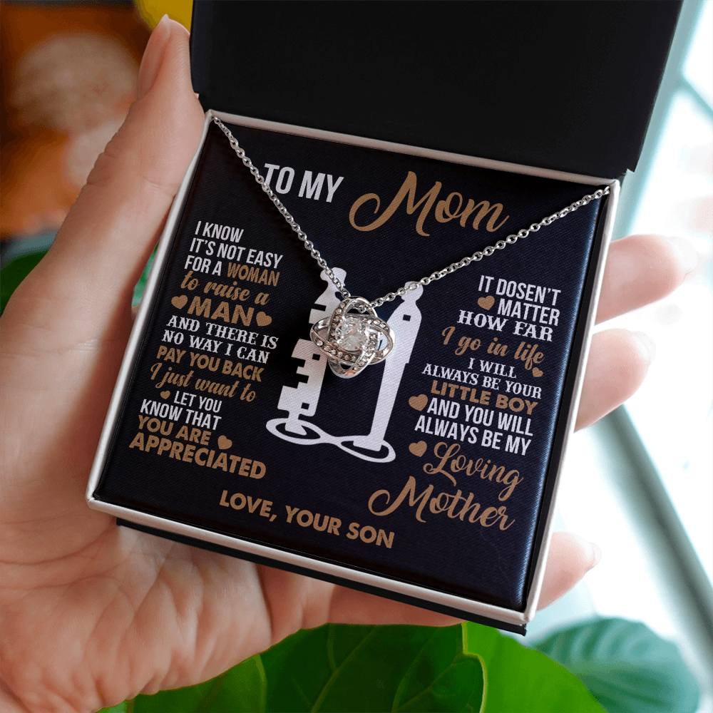 To My Mom - I Love you Forever- Heart Necklace