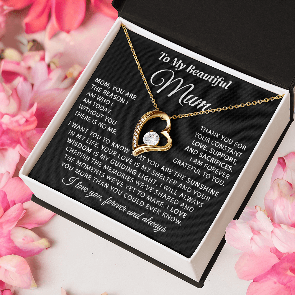 To My Mum - The Sunshine of My Life - Heart Necklace
