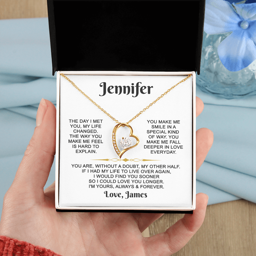 I'm Yours Always & Forever - Customized - Heart Necklace