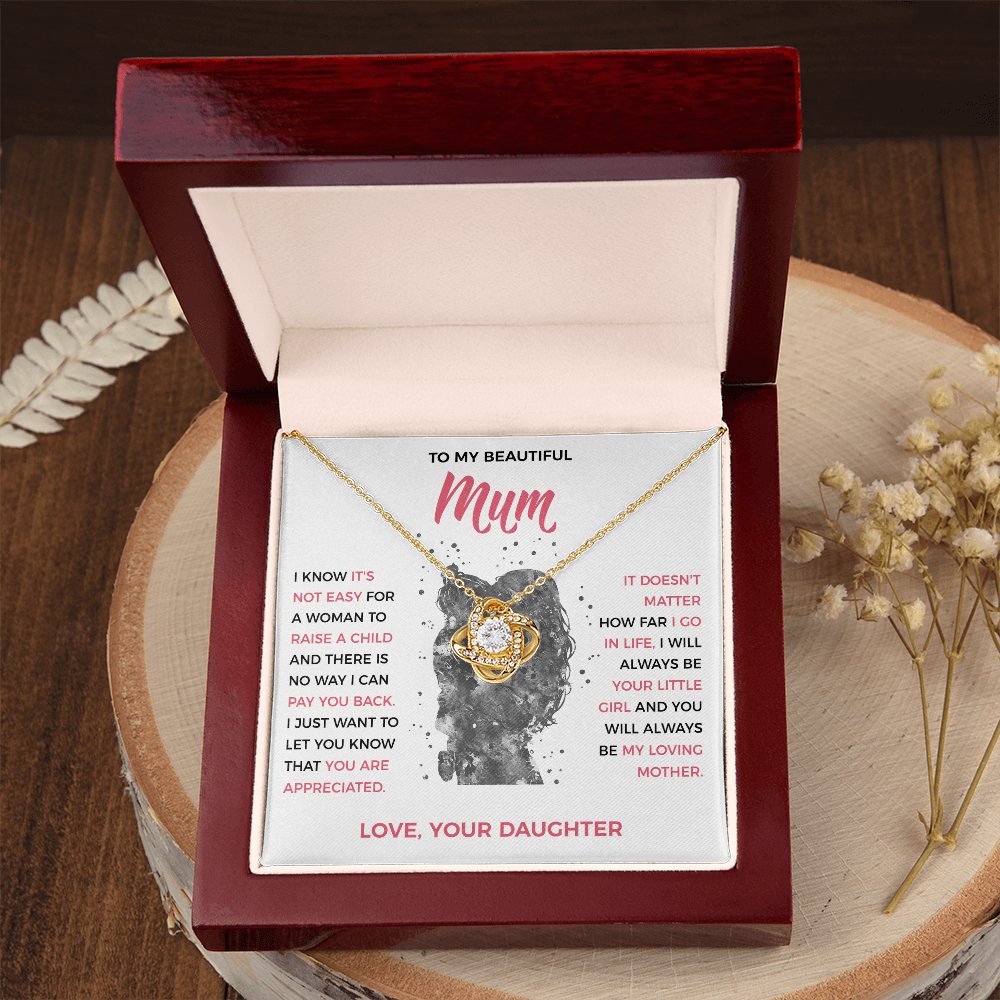 To My Loving Mum - knot Necklace from Daughter