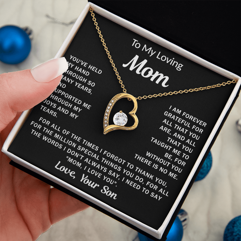 To My Loving Mom - Heart Necklace