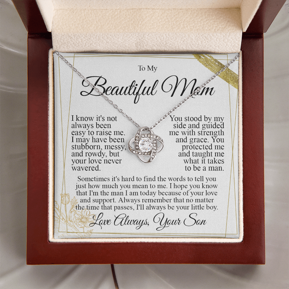 To My Mom - I Love You Knot Necklace