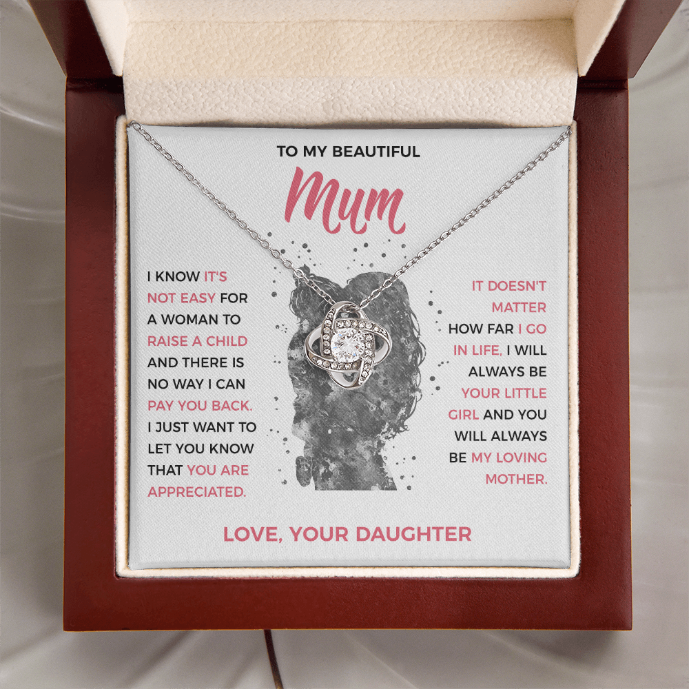 To My Loving Mum - knot Necklace from Daughter