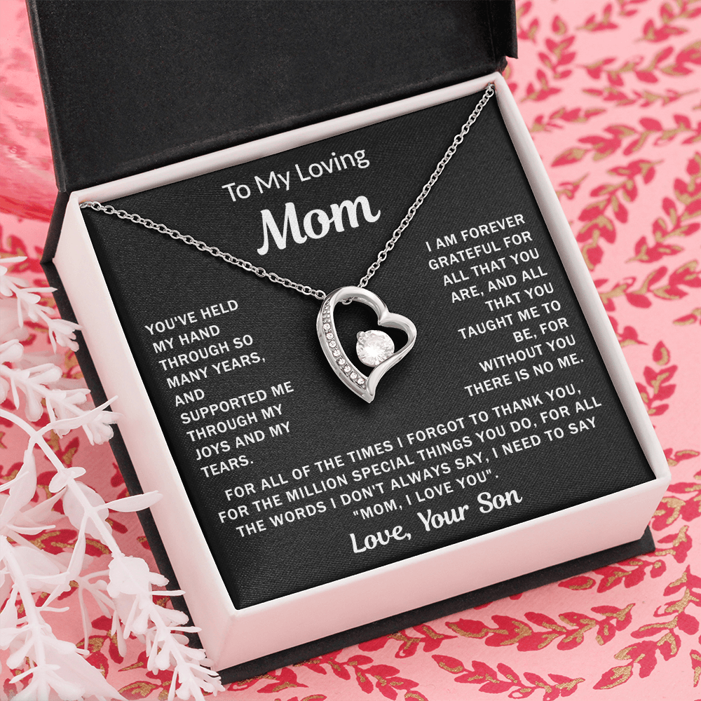 To My Loving Mom - Heart Necklace