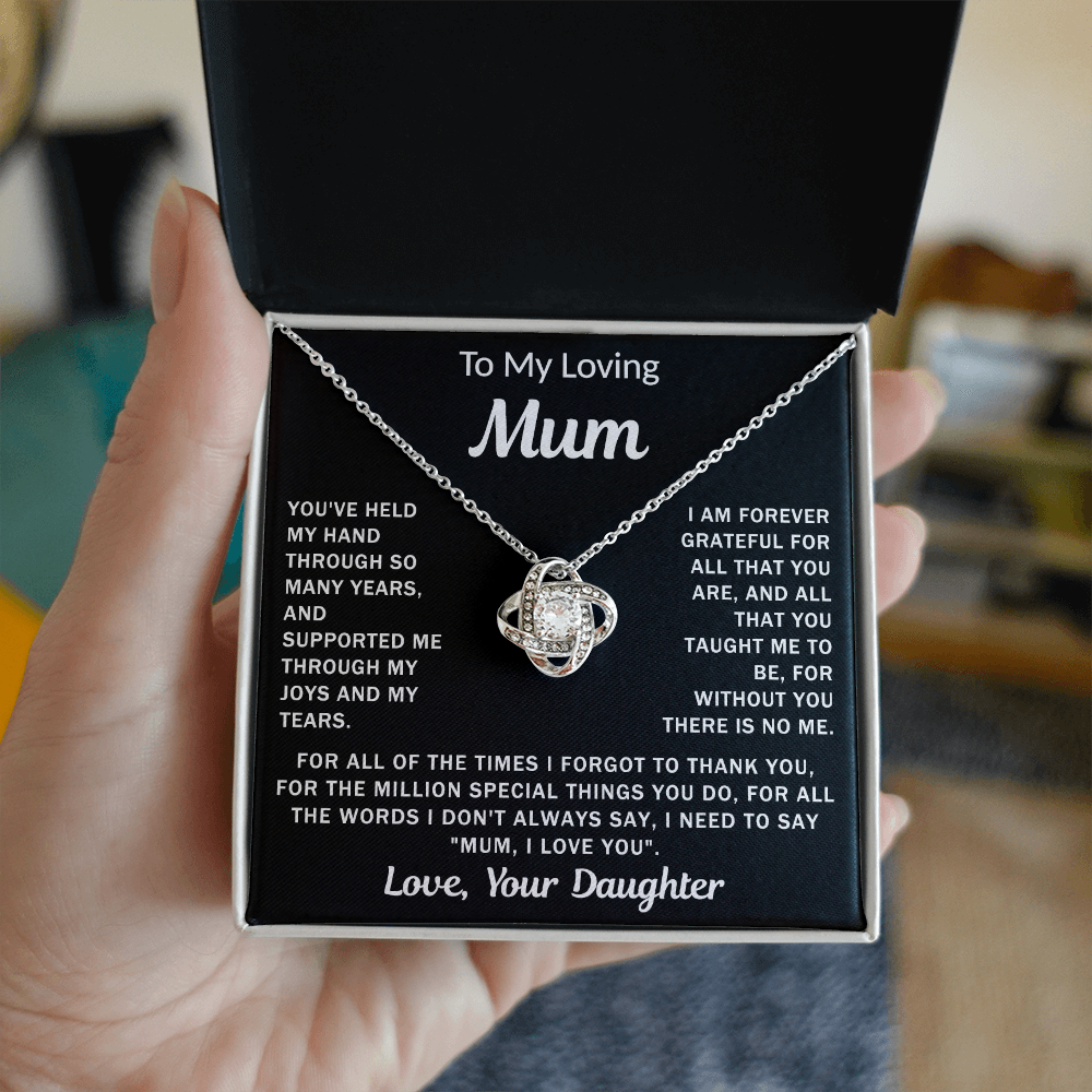To My Loving Mum, your Daughter - Knot Necklace