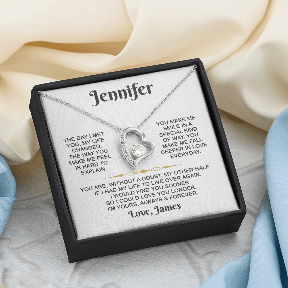 I'm Yours Always & Forever - Customized - Heart Necklace