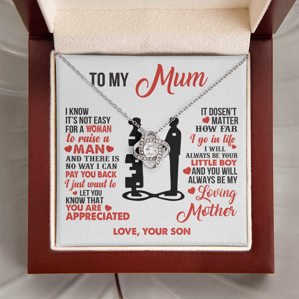 To My Mum - I’m Your Little Boy - Knot Necklace