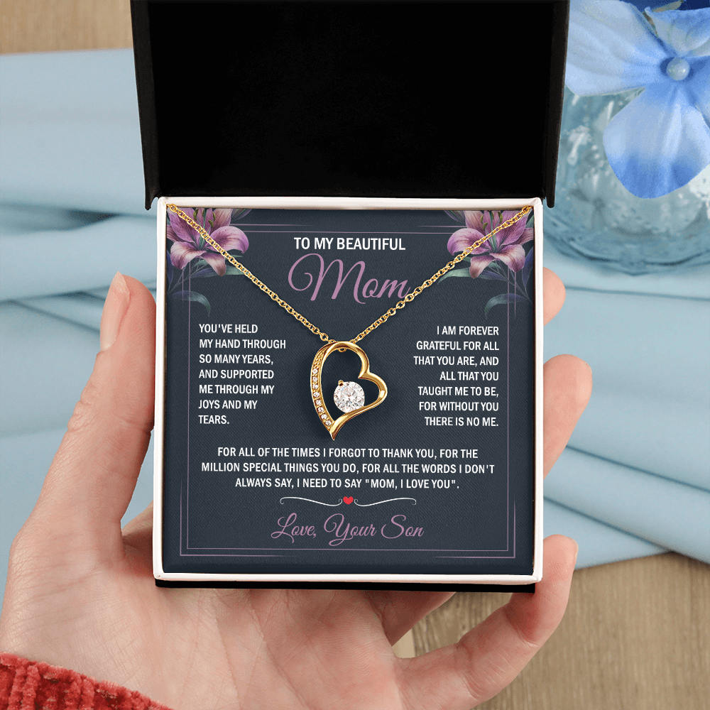 To My Mom - Joy & Tears - Heart Necklace