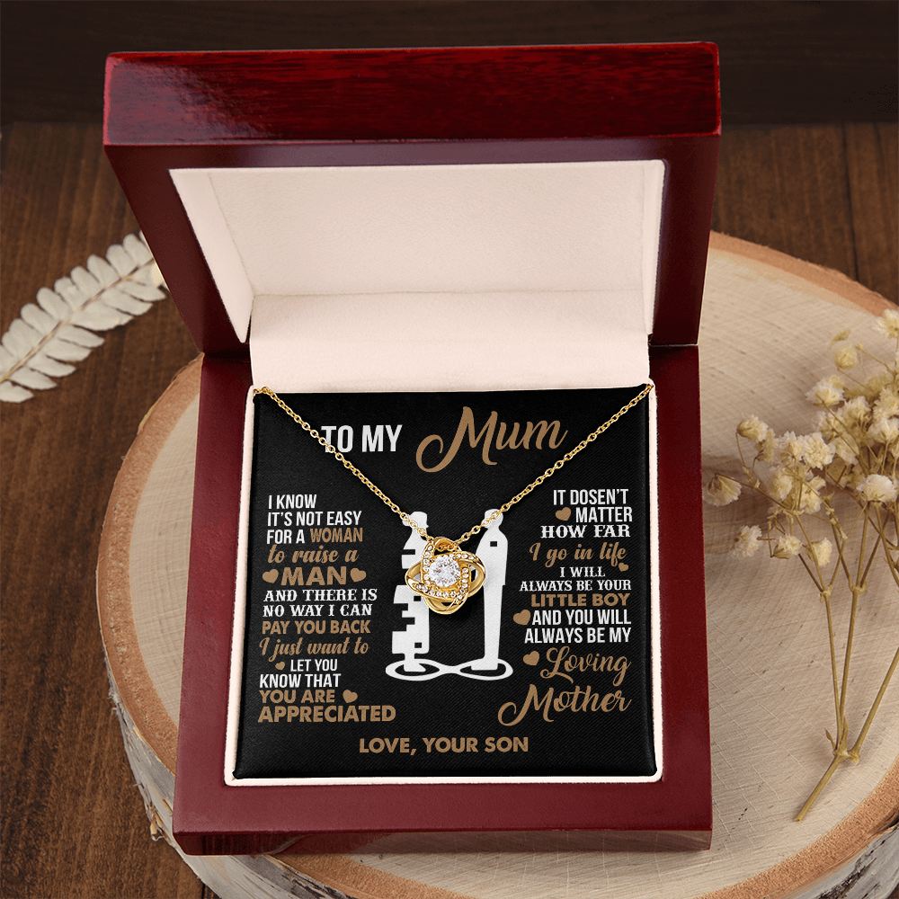 To My Mum - I Love you Forever- Heart Necklace