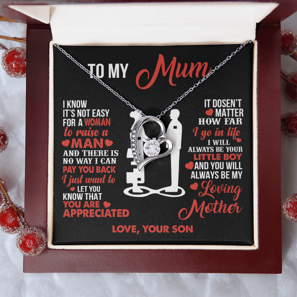 To My Mum - Your Little Boy - Heart Necklace