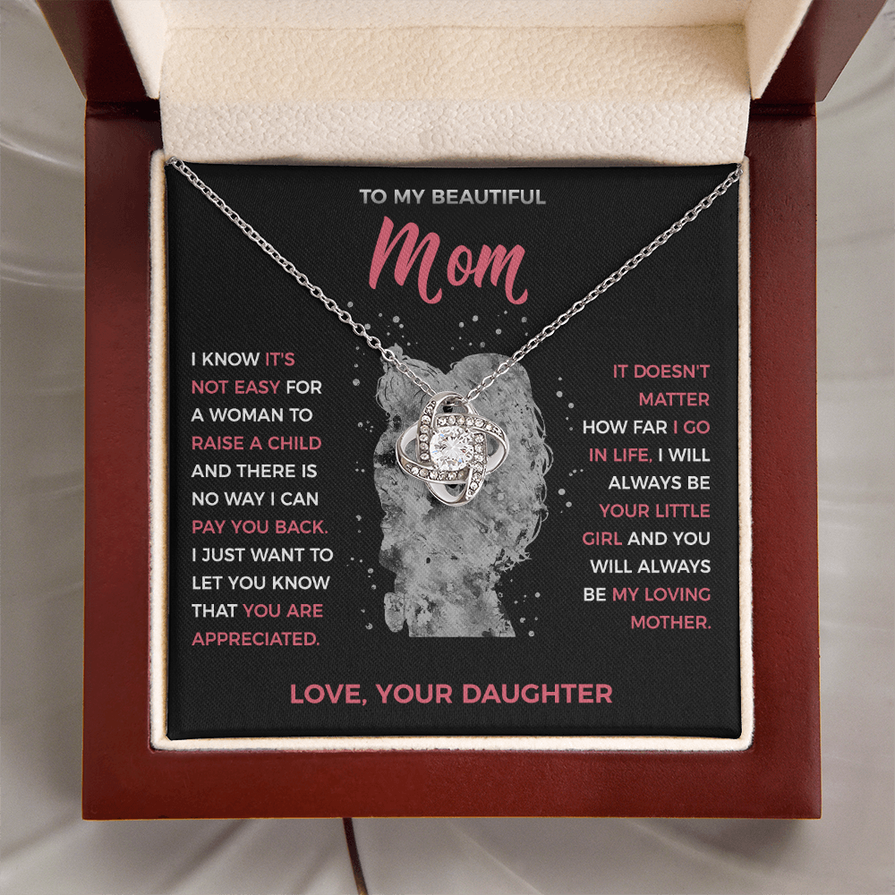 To My Loving Mom - knot Necklace from Daughter